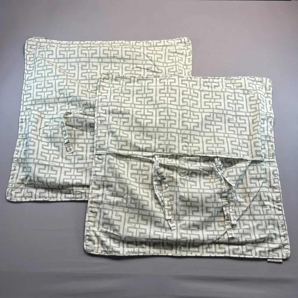 Nina Home By Nina Campbell Geometric Print Cushion Cover 100% Cotton Set of 2